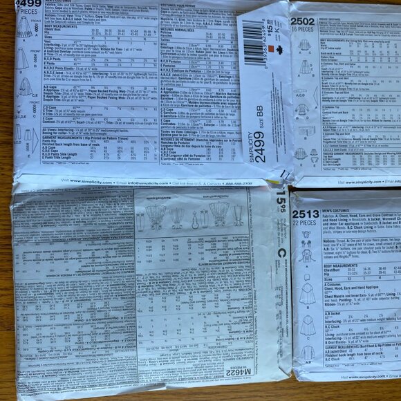 Simplicity Costume Pattern 2499 2513 2502 McCalls M4622 Bo Peep L XL UNCUT Lotx4 - Picture 10 of 12
